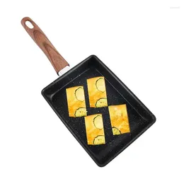 Pans Ergonomic Square Japanese Egg Pan Rectangular Frying Non-stick Roll Breakfast Flat Omelette Cookware Pancake