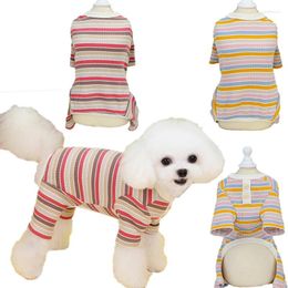 Dog Apparel Strips Cat Jumpsuit Pajamas Clothing Pet Clothes Puppy Hoodies Pyjamas Tracksuit PJS For Small Dogs Chihuahua Yorkie