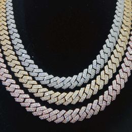 2024 Hot Selling Fine Jewellery 10mm Width 925 Silver Vvs Moissanite Iced Out Cuban Link Chain Necklace