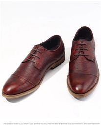 Casual Shoes Italian Style High Quality Men Loafers Leather Lace Up Party Wedding Pointed