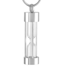 ZZL019 Eternal memory Stainless Steel Hourglass Urn Necklace For Women Men Keepsake Cremation Locket Jewellery Pendant Hold Ashes3179224