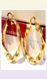 Huge Heavy Big ed 14K Yellow Real solid Gold Filled Womens Hoop Earrings supply the first class afters 6729529