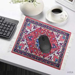 Mouse Pads Wrist Rests Mini Persian Woven Rug Mat Mouse Pad Laptop Gaming Pc Mechanical Keyboard Mousepad with Fring Home Office Table Decor Craft