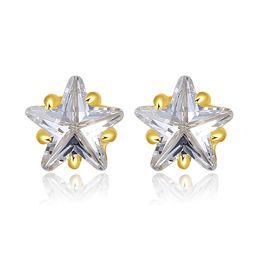 Five-pointed Star Stud Earrings S925 Silver Plated 18k Gold Brand High end Earrings Korean Fashion Women Exquisite Small Earrings Jewelry Valentine's Day Gift spc