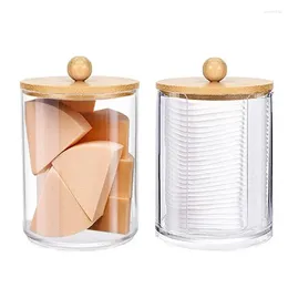 Storage Bottles Q Tip Sealed Glass Jars With Lids Set Coffee Beans Transparent Boxes Bathroom For Cotton Balls