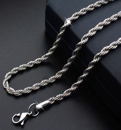 Titanium Steel Rope ed Chains Necklace Stainless Steel ed Heavy Link Chain Jewelry Accessories for Men Women249g8928466