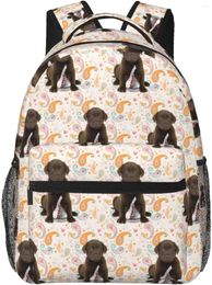 Backpack Puppy Chocolate Lab Dog Art Rucksacks Lightweight Multipurpose Anti-Theft Shoulder Bag Big Capacity Laptop Book Straps