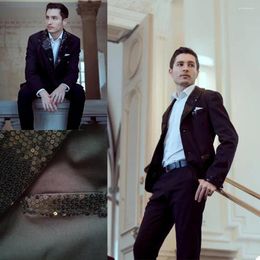 Men's Suits Sequins Tuxedos Latest Custom Made Wedding For Men 2 Piece Formal Mens Suit Terno Masculino Slim Fit Jacket Pant