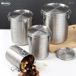 Storage Bottles Stainless Steel Jar Tea Sealed Kitchen Organiser Can Grain Box Food Grade