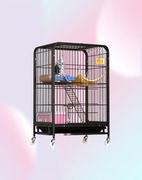 Cat CarriersCrates Houses Super Large Square Tube Cage Villa 3 Layer Double House Household Climbing Frame Indoor Pet Accessori7444873