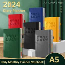 Diary Planner Notebooks Daily Weekly Monthly Notebook A5 Pu Leather Cover Agenda Journal School Office Supply