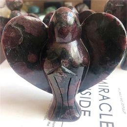 Decorative Figurines Natural Gemstone Firework Garnet Quartz Hand-carved Angle Crystals For Home Decoration