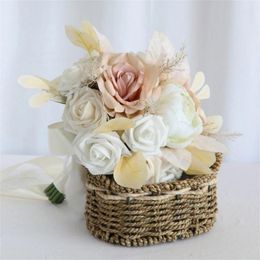 Decorative Flowers Wedding Banquet Handmade Bridal Bouquet For Party Prom Y5GB