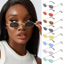 Sunglasses Vintage Travel Candy Color UV400 Protection Shades Small Rectangle Punk Sun Glasses