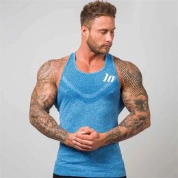 Summer fashion brand bodybuilding tank top tank top muscle Breathable quick-drying mens sleeveless vest 240402