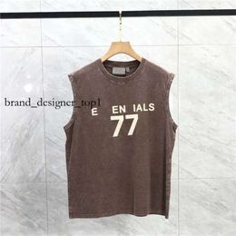 Summer Relief T-shirts Black Brown Men and Women Cotton Tee Letter Solid Short Sleeve Round Neck Casual T-shirt Sleeveless High Quality Coolness Shirt 8413