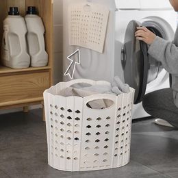 Laundry Bags Folding Basket Wall-mounted Bathroom Dirty Clothes Plastic Storage