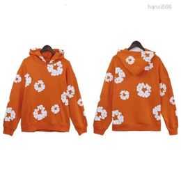 Teers Flower Puff Printed Distressed Sweatshirt and Women Harajuku Long Y2k Tops Pullover 691