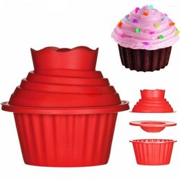 Baking Moulds 3Pcs/Set Silicone Cake Mould Round Cupcake Moulds Reusable Non-Stick Pastry Fondant Kitchen Accessories