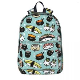 Backpack Cute Sushi Pattern Kawaii Characters Backpacks Boy Girl Bookbag Children School Bags Cartoon Travel Rucksack Shoulder Bag