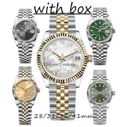Luxury Men's Automatic Mechanical Watch 36/41MM 904L Aaa All Stainless Steel Watch Women's 28/31 Quartz Battery Super Bright Sapphire Waterproof Watches Montre 46