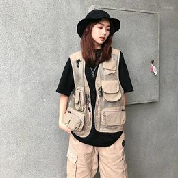 Men's Vests Japanese Retro Functional Wind Multi-pocket Cardigan City Boy And Women's Fashion Brand Loose Versatile Tactical Vest
