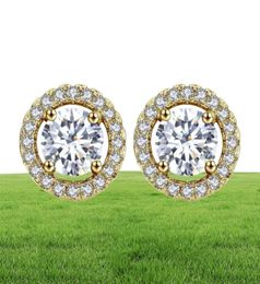 Stud Fashion Luxury 925 Silver Pin Crystals From rovskis 6mm Small Zircon Earrings For Women Christmas Gift Korean Jewelry8702809
