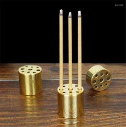 Decorative Figurines WSHYUFEI High Quality Brass Incense Burner Holder Nine-hole Stick Copper Buddhist Supplies
