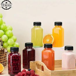 Storage Bottles 5pcs 60/120ML Empty Plastic Juice Reusable Clear Drink Containers With Black Tamper Proof Lids For Milk Coffee