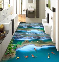 Wallpapers Wonderland Waterfall 3D Floor Stereo Painting Papel De Parede Wallpaper Self-adhesive Flooring