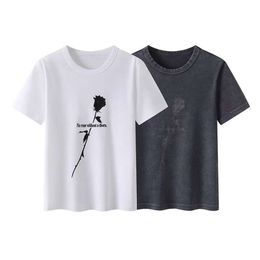 Spring New Style Casual Round Neck Printed Sparkling Rose Short Sleeved T Shirt For Women MBD TEE