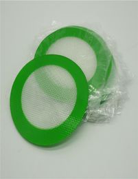 5pcslot round Silicone Mats Wax NonStick Pads Silicon Dry Herb Mat Food Grade Baking Mat Dabber Sheets Jars Dab Pad Green7781034
