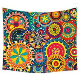 Tapestries Abstract Fractal Geometry Flower Pattern Tapestry Decorative Wall Hanging Carpet Bedding Outlet Door Curtain Textiles