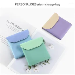 Storage Bags Portable Tampon Bag PU Leather Sanitary Pad Cosmetic Headphone Case Coin Purse Women Mini Organizers