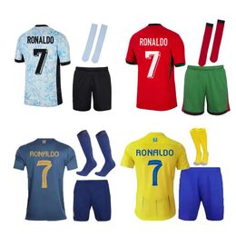 kids football kits Al Nassr FC soccer Jerseys Ronaldo 2023 2024 CR7 Gonzalo Martinez Talisca Ghislain Konan Vincent Aboubakar men Football shirt