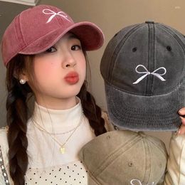 Ball Caps Korean Niche Designer Bow Embroidered Baseball Unisex 2024 Spring And Summer Travel Sunscreen Casual Women's Hats Gorra