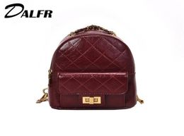 Outdoor Bags DALFR Women Backpacks 2021 Fashion PU Leather Quilted Bag Youth Girls Casual Mini Backpack Diamond Lattice Travel3633227