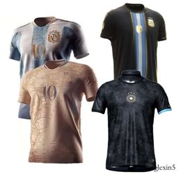 S-4XL 3 Stars Argentina Soccer Jerseys Commemorative 2023 Men Kids Kit 20 21 22 23 Maillots De Foot Maradona DYBALA MESSIS ALLISTER Special Football Shi 69