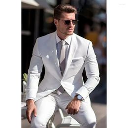 Men's Suits Formal Slim Fit Men Wedding Notch Lapel 2 Button Outfits Set Elegant Groom Piece Jacket Pants Blazer Terno Male Clothing