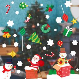 Window Stickers Christmas Wall Stcikers Year Decoration Santa Claus Home Decor PVC Decals Fashion House 2024