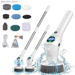Cleaning Brushes Electric Cleanin Brush 8 in 1 Multifunctional Household Wireless Rotatable Cleanin Brush For Bathroom Kitchen Windows Toilet L49