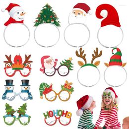 Party Decoration Christmas Eyeglasses Decorative Glasses Kid Xmax Costume Accessory Po Props 2024 Navidad Gift