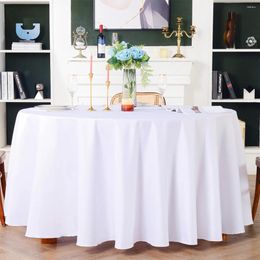 Table Cloth 120 Inch Round White Cloths For Events Polyester Fabric Plain Weave Luxury Tablecloth Wedding Banquet Restaurant