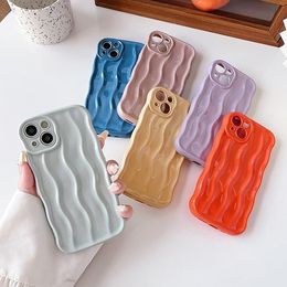 iPhone 15 Pro Max Phone Case Water Ripple Pattern Curly Wave Frame Soft Compatible with iPhone Plus 14 13 Mini