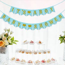Party Decoration 1set Glitter Welcome Baby Girl Banner Flags Garland For Shower Birthday Po Props Gender Reveal