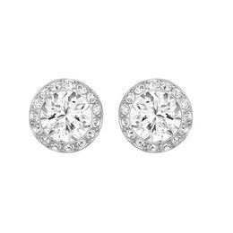 Stud Earrings Fashion Rhinestone Silver Plated Round For Women Trending Products 2024 Valentine's Day Gifts