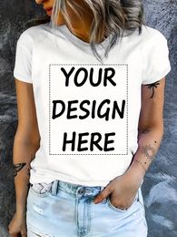 Women's T Shirts Customized Picture Print T-shirt Casual Short Sleeve Crew Neck For Spring & Summer Clothing