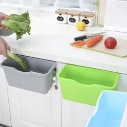 Kitchen Storage Plastic Basket Hanging Trash Can Waste Bin Garbage Box Desktop Holder Cabinet Door