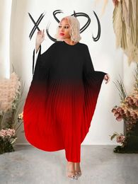 Elegant and Beautiful Womens Dresses Party Batwing Pleated Dress Loose Sexy Plus Size 4xl Ladies Wholesale Drop 240412