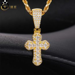 Fashion Design Hip Hop Jewellery Cross Necklace 925 Sterling Silver Asscher Cut VVS Moissanite Diamond Iced Out Cross Pendant